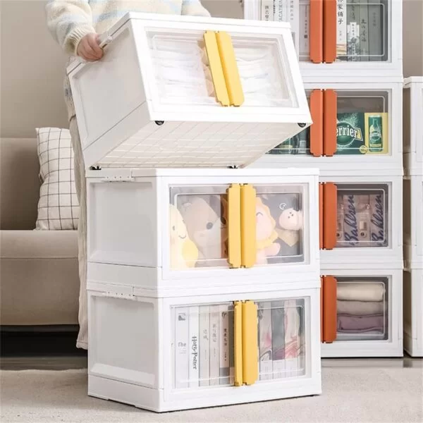 white stackable storage box