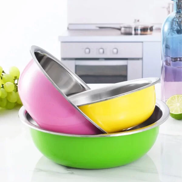 Multicoloured S/Steel Bowl Set