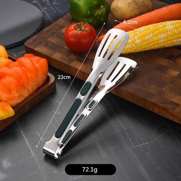 Short Food Tong, Green Handle