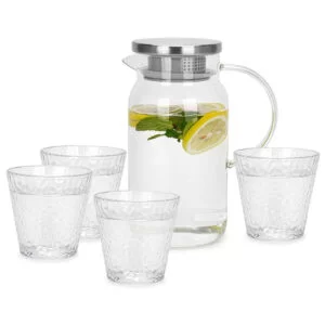 Borosilicate Glass Jug Set With 4pcs Glasses