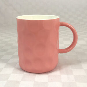 ceramic pink dimpled mug