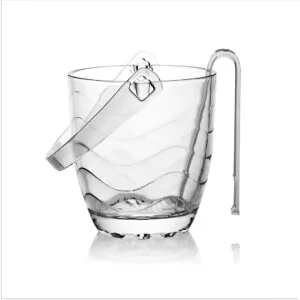 Glass Ice Bucket + Tong 800ml 12cm