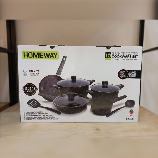 Granite Pots And Pans 10pc Set - HOMEWAY hw3690