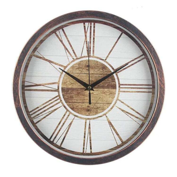 Wall Clock - Roman - Wooden Look