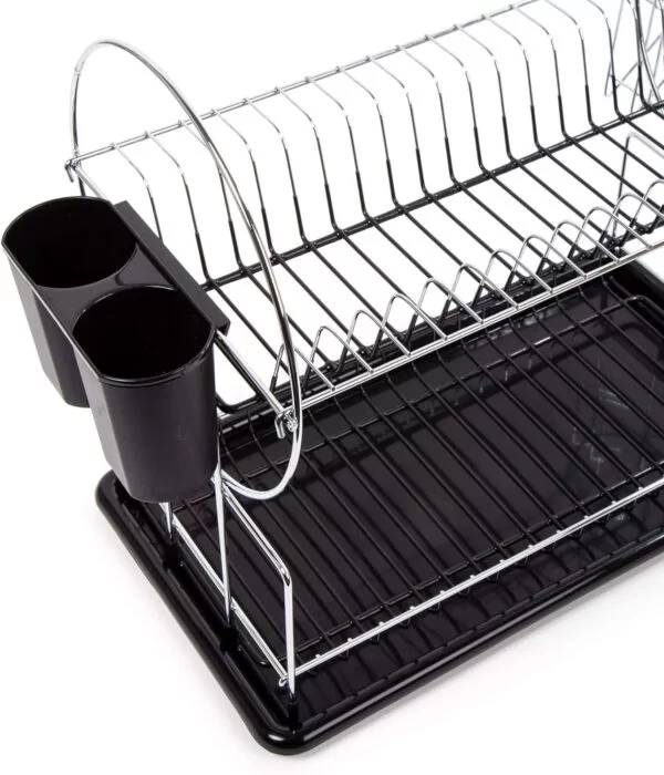 Stainless Steel Dish Rack With Black Drip Tray - Image 3