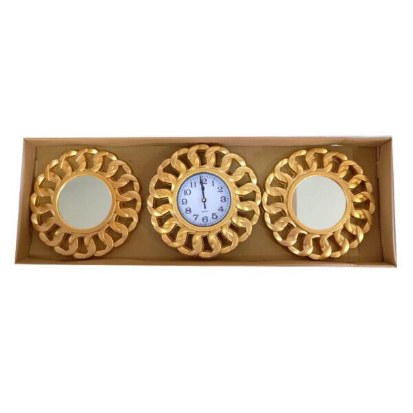 Wall Clock Set - Golden (Ring Border)