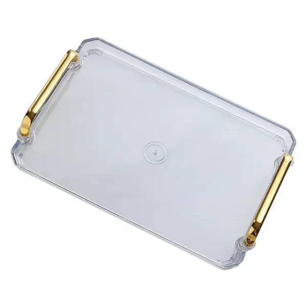 acrylic serving tray with golden handles