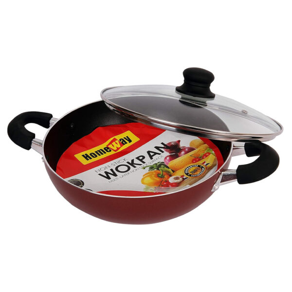 Nonstick Kadai/Wok Pan with Lid 30cm - HW232 Homeway - Image 2