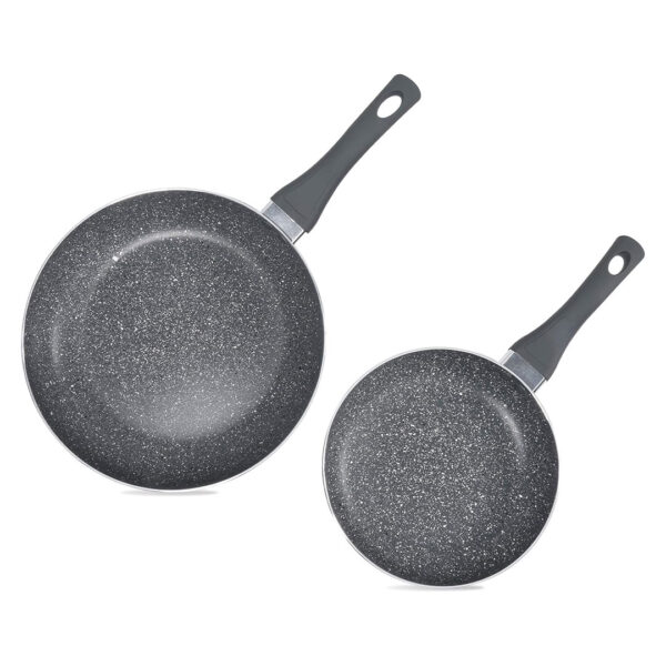 Marble Fry Pan 2pc Set 22 & 28cm - HW3459 Homeway