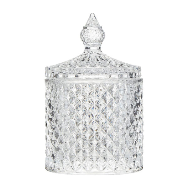 crystal glass candy jar