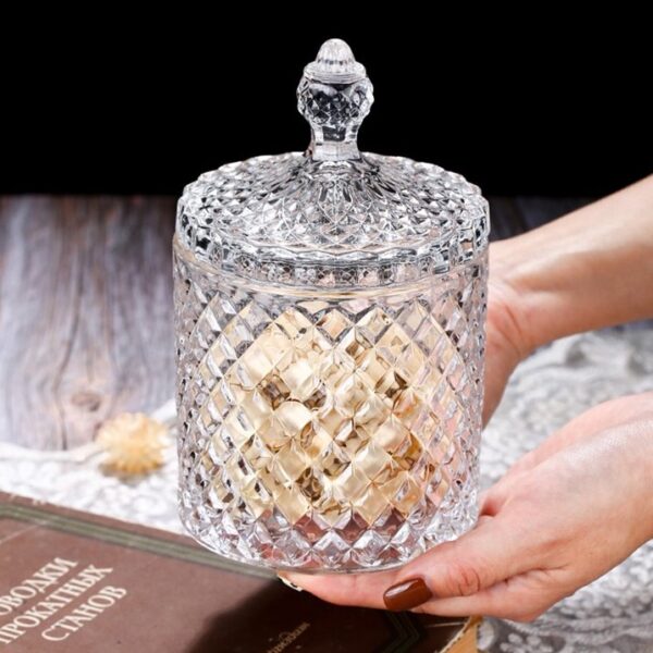 crystal glass candy jar