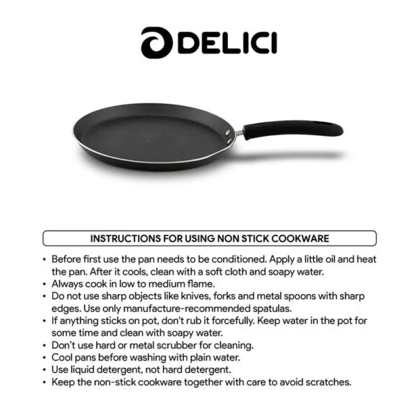 Granite Nonstick Tawa Pan 28cm Grey - ATP28GE Delici