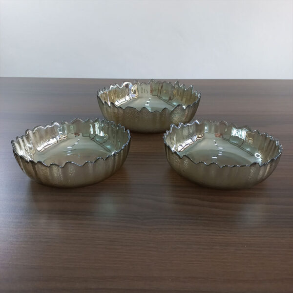 3-Piece Scalloped Edge Glass Bowl Set