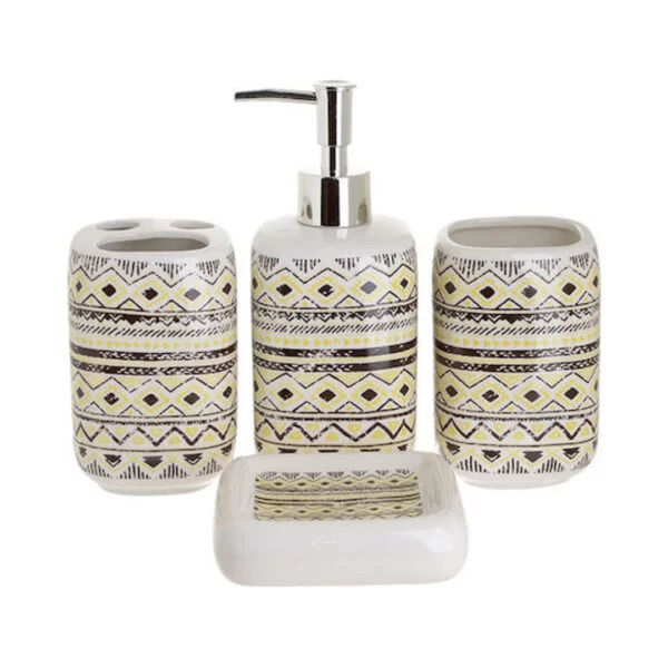 decorated bathroom accessory set