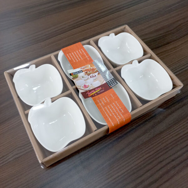 6pc Porcelain Bowl Set - Apple Shaped