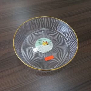 Golden Rimmed Acrylic Fruit Platter - 25cm