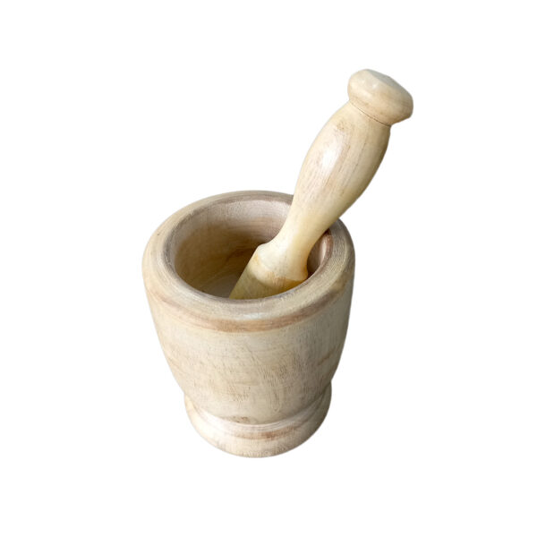 Wooden Mortar and Pestle Set 10x12.5cm