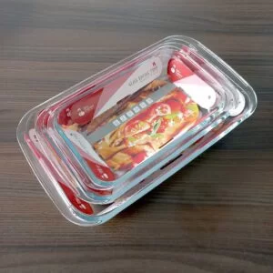 3pc Rectangular Glass Baking Dish Set - 1L, 1.6L, 2.2L