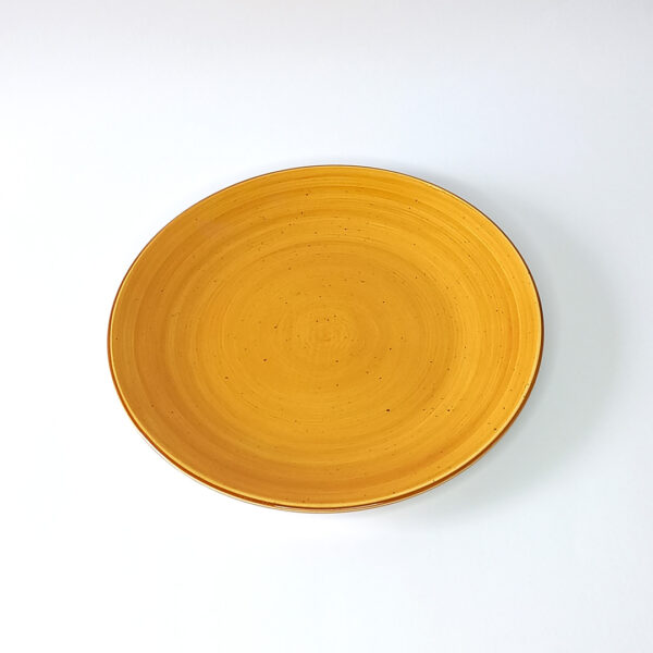 Ceramic Dinner Plate, Spiral Design 26.5cm - Orange