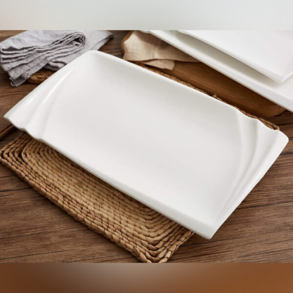 Porcelain Wavy Edge Rectangular Plate