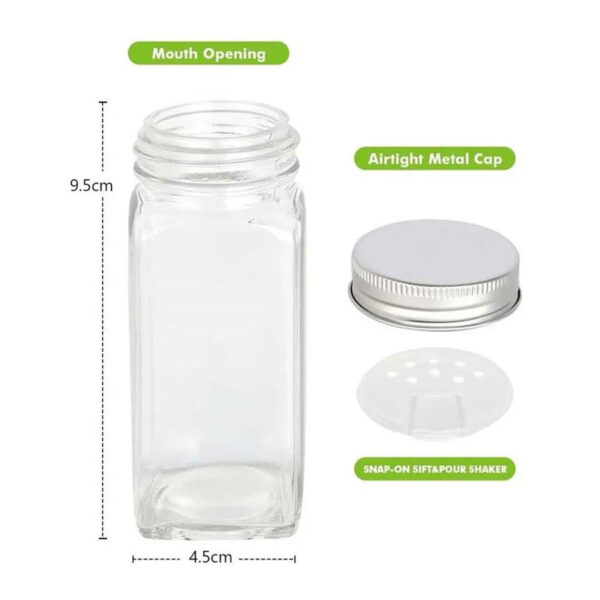 12 Piece Glass Spice Jar Set