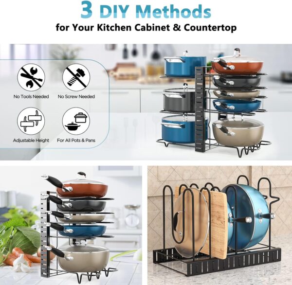 Adjustable 8 Tier Pot Rack