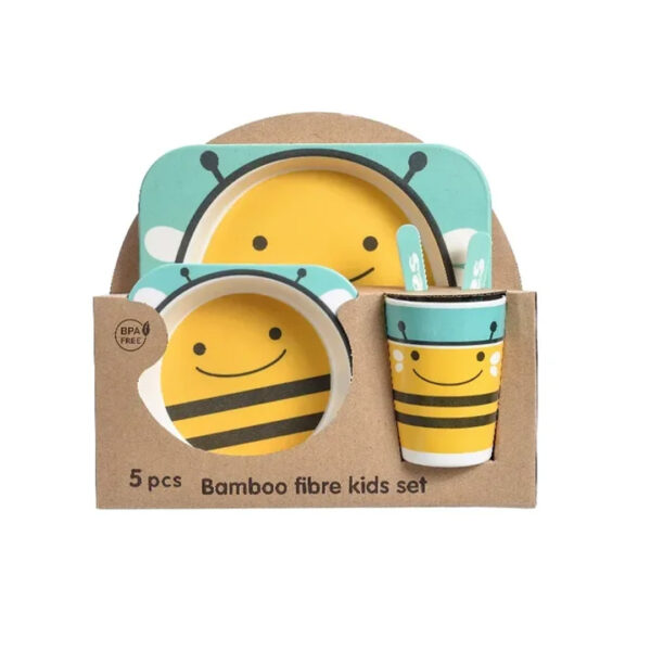 5pc Bamboo Fiber Kids Dinner Set