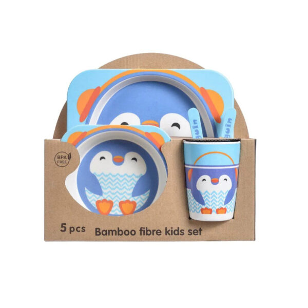 5pc Bamboo Fiber Kids Dinner Set