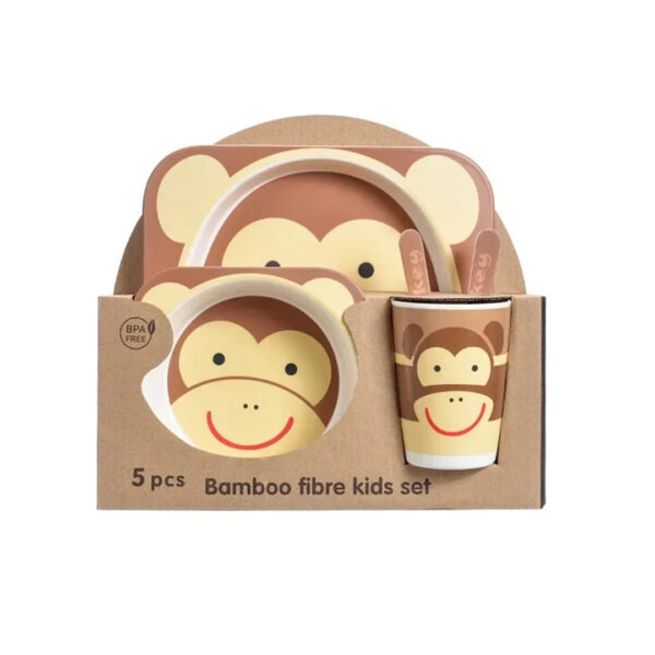 5pc Bamboo Fiber Kids Dinner Set