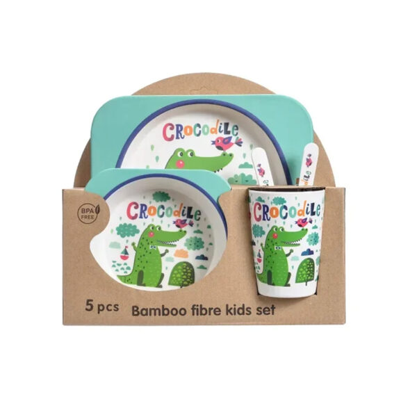 5pc Bamboo Fiber Kids Dinner Set