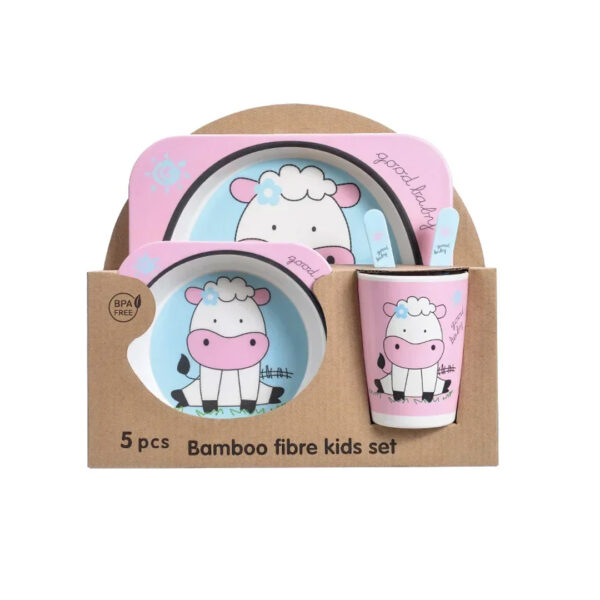 5pc Bamboo Fiber Kids Dinner Set