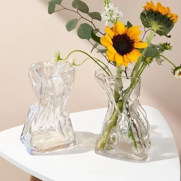 Scrunched Glass Vase