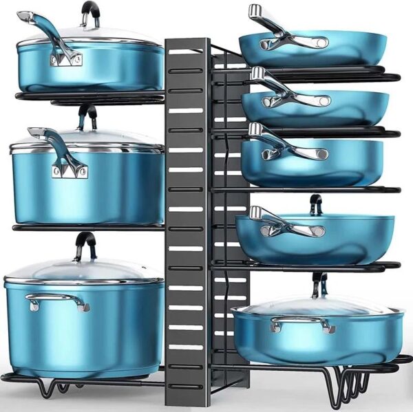 Adjustable 8 Tier Pot Rack