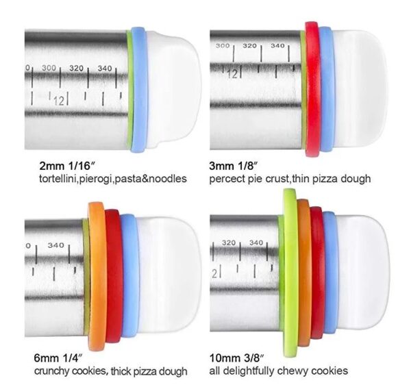 S/Steel Adjustable Rolling Pin with Pastry Mat