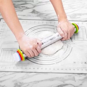 S/Steel Adjustable Rolling Pin with Pastry Mat