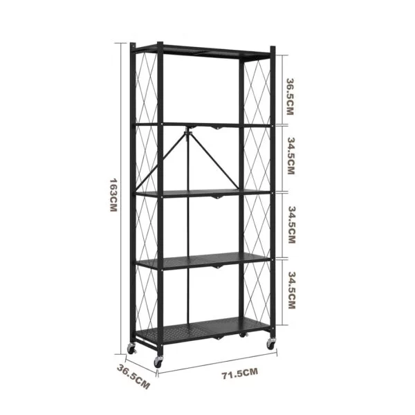 5-Layer Steel Storage Rack with Wheels