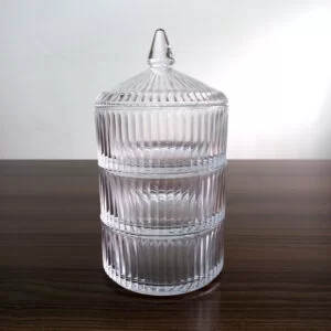 3pc Glass Candy Jar Set