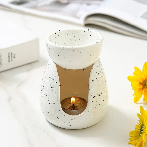 Ceramic Essential Oil Burner – Speckled White