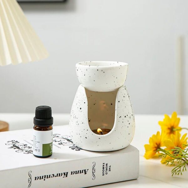 Ceramic Essential Oil Burner – Speckled White