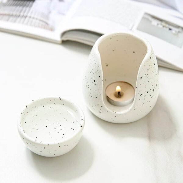 Ceramic Essential Oil Burner – Speckled White