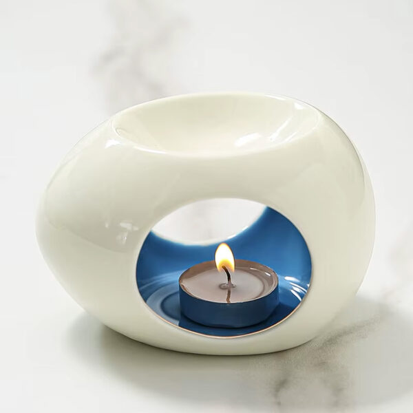 Ceramic Essential Oil Burner - Minimalist Oval - Image 4