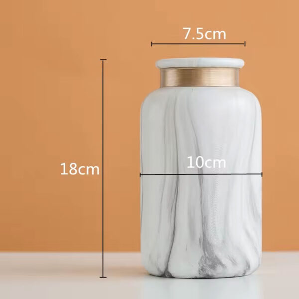 Chic Marble-Effect Ceramic Vase