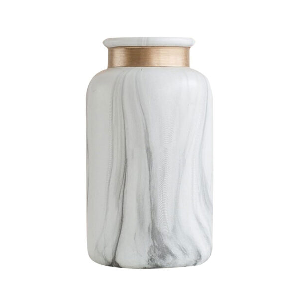 Chic Marble-Effect Ceramic Vase