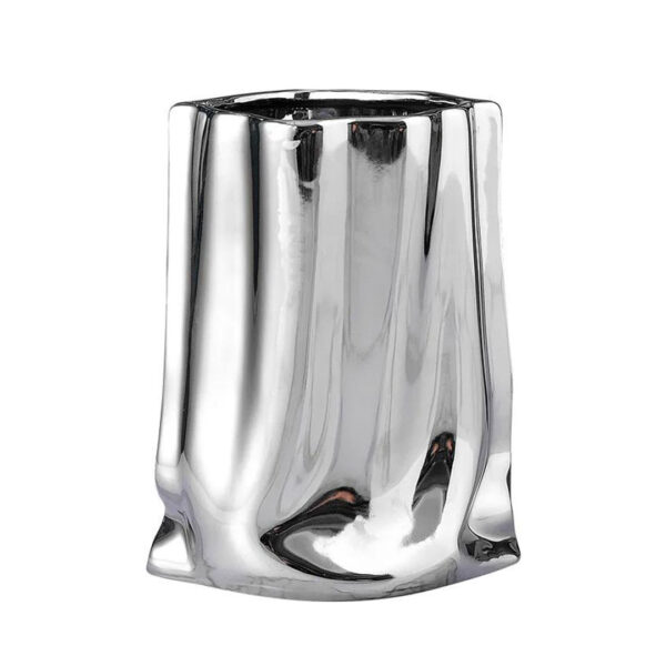 Sleek Metallic Finish Ceramic Vase