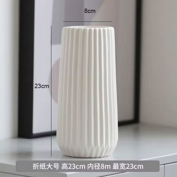 Ribbed Ceramic Vase